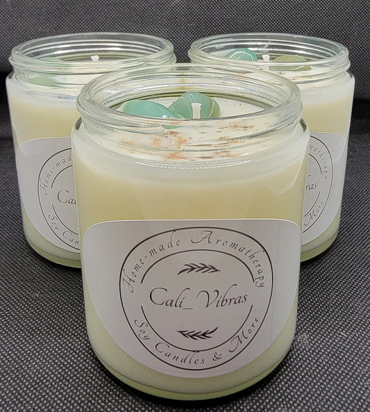 Good Luck/Good Fortune Crystal Candle