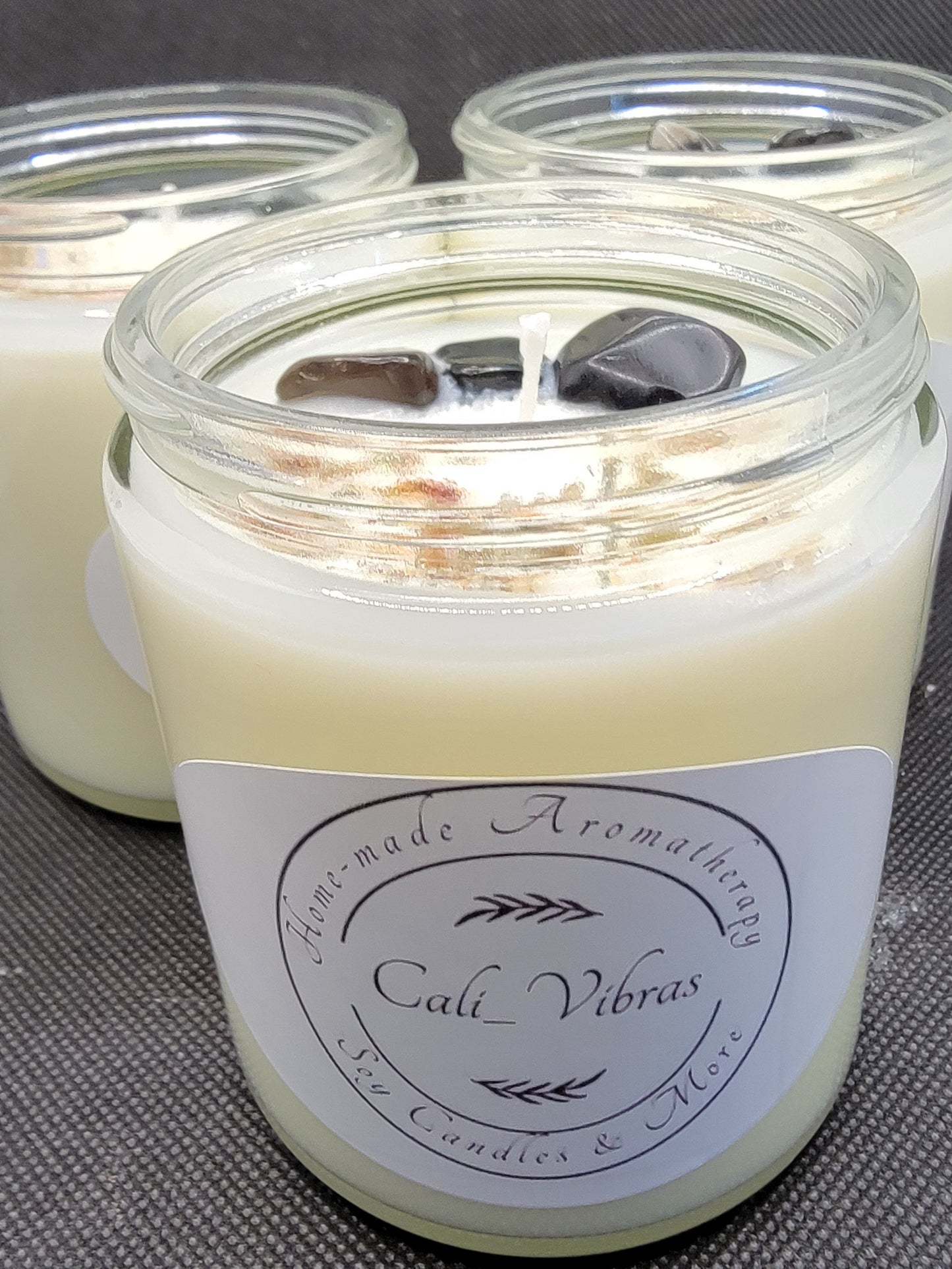 Obsidian Crystal Candle