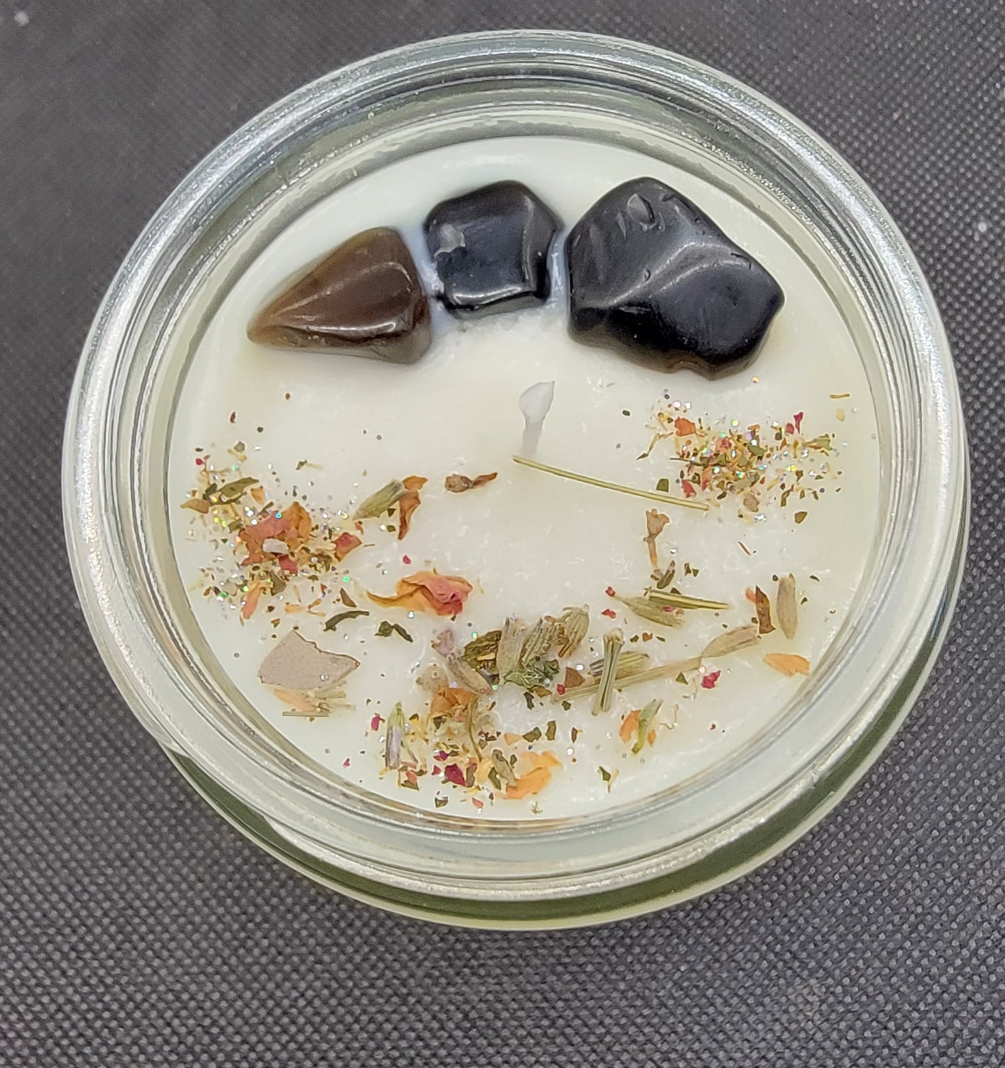 Obsidian Crystal Candle