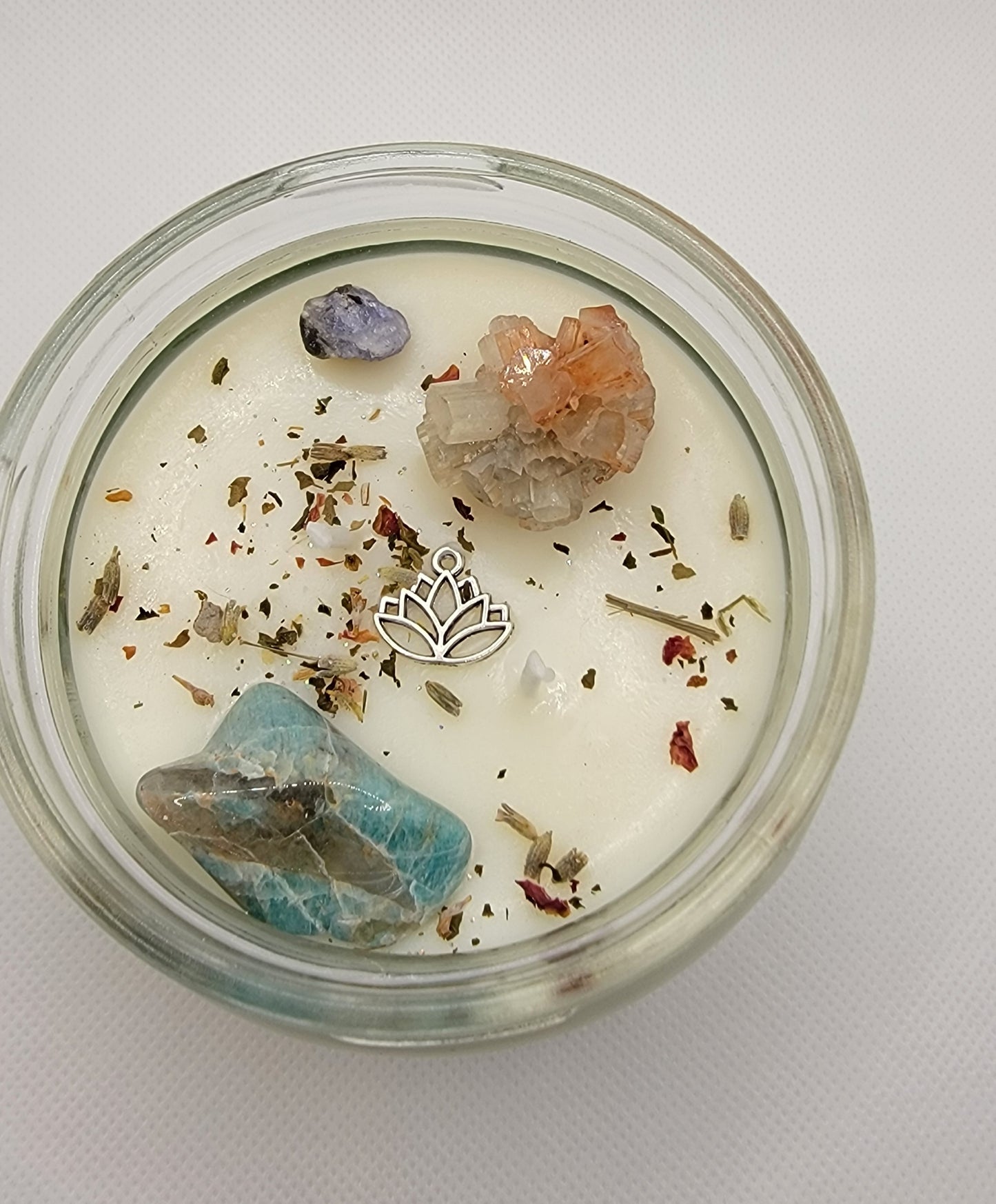 Lotus/Rebirth Crystal Candle