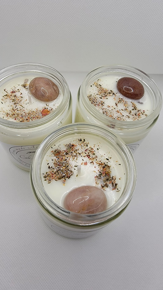 Strawberry Quartz Crystal Candle