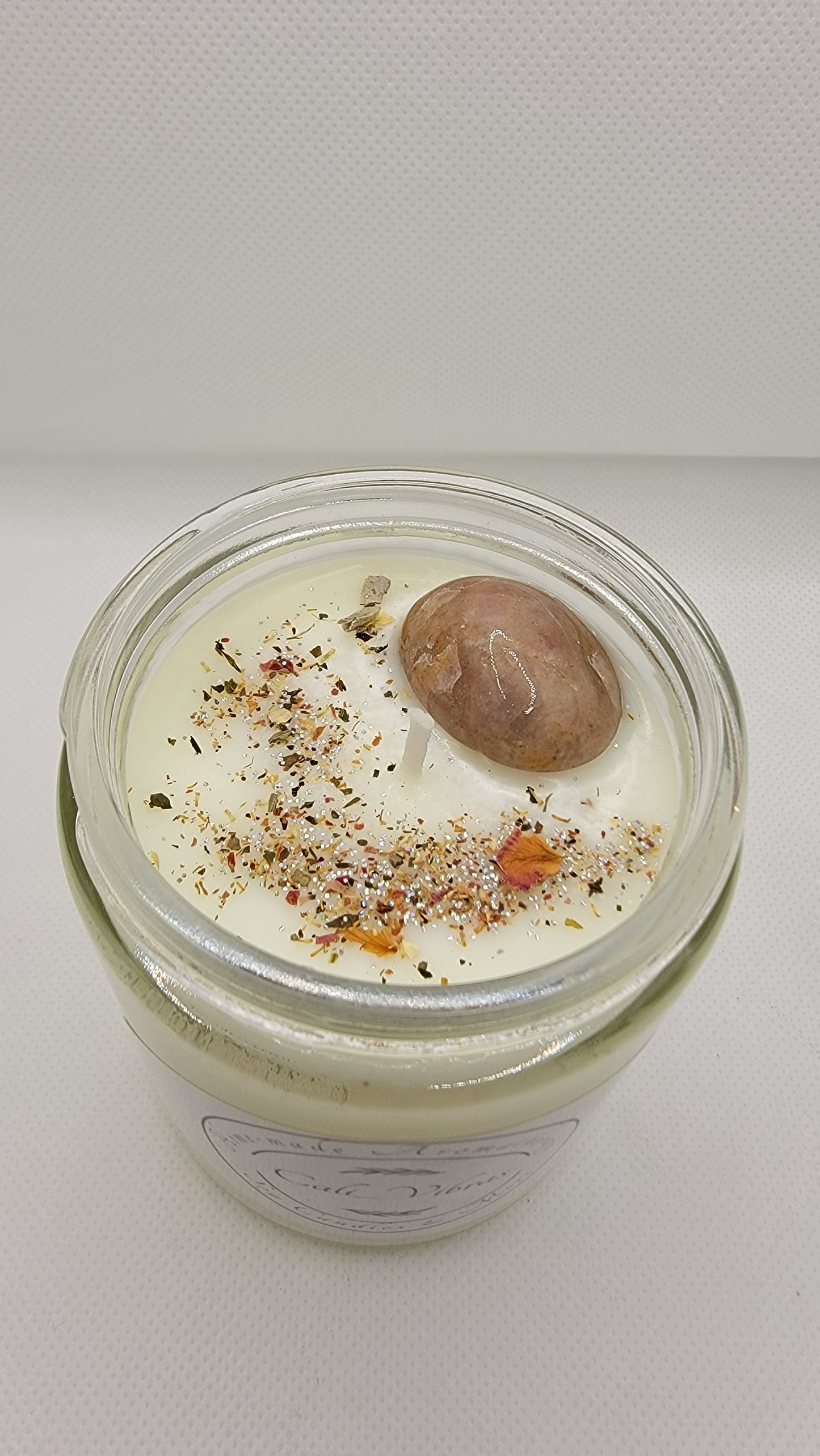 Strawberry Quartz Crystal Candle