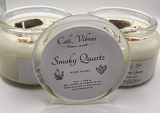 Smoky Quartz Crystal Candle