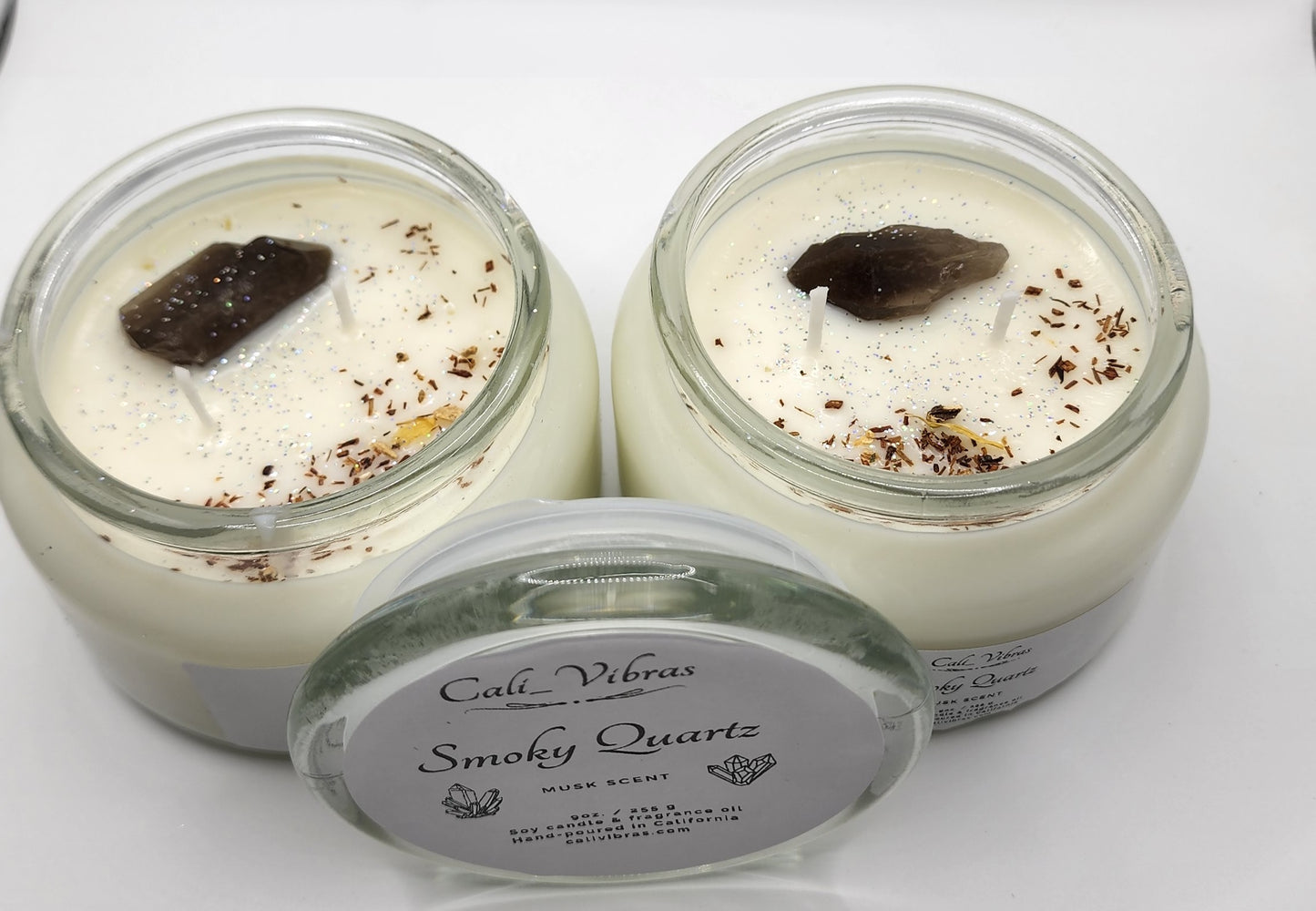 Smoky Quartz Crystal Candle