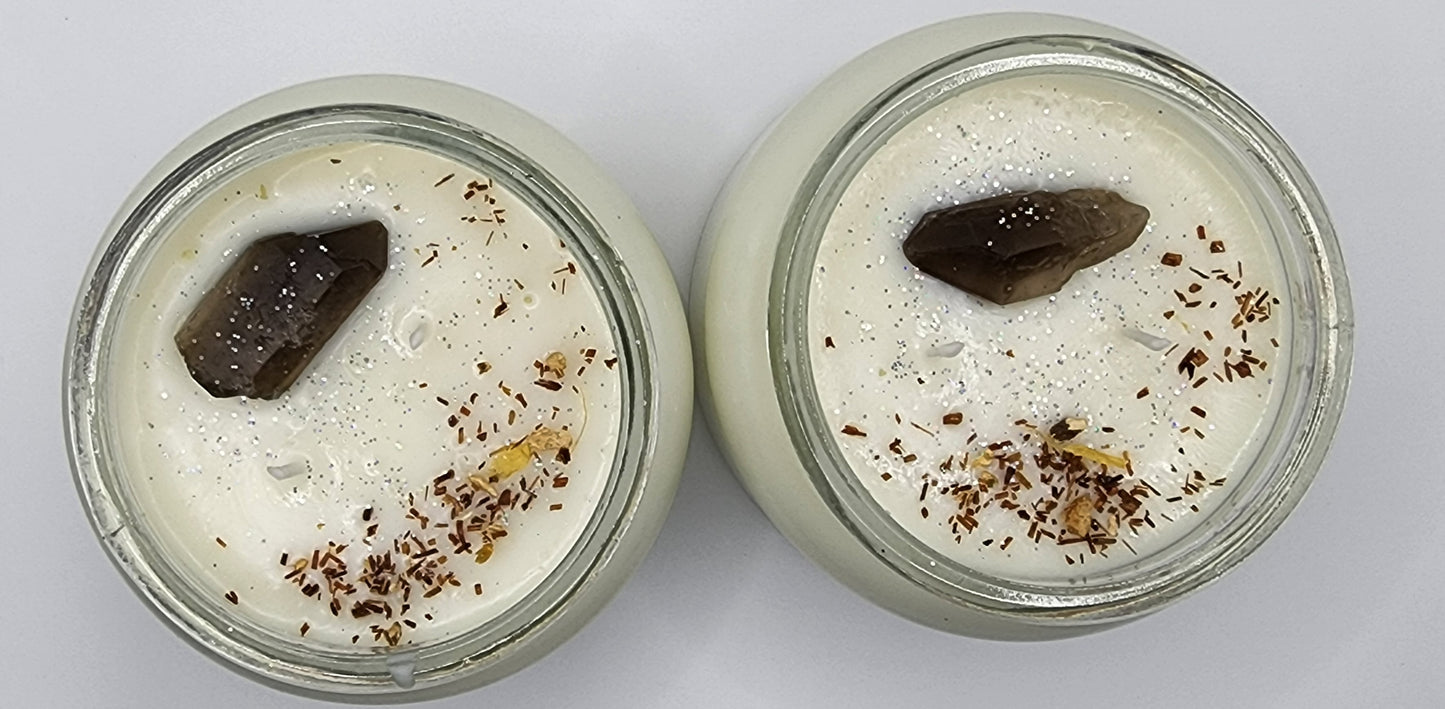 Smoky Quartz Crystal Candle