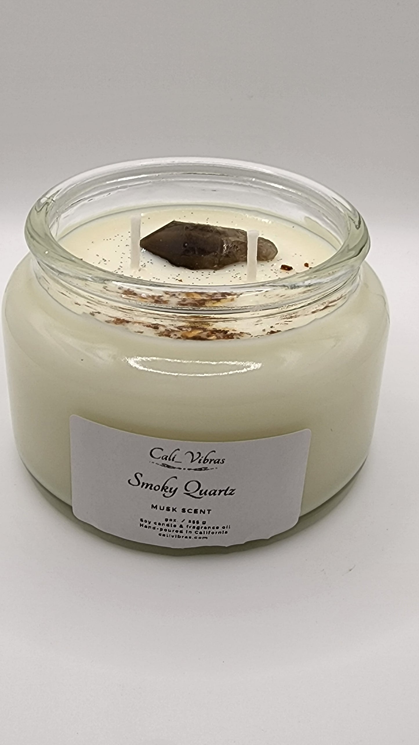 Smoky Quartz Crystal Candle